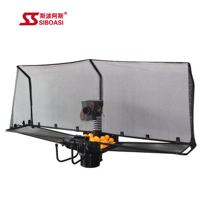 شاشة LCD آلة ممارسة تنس الطاولة DC 12V سعة 80 كرة بنفايات
